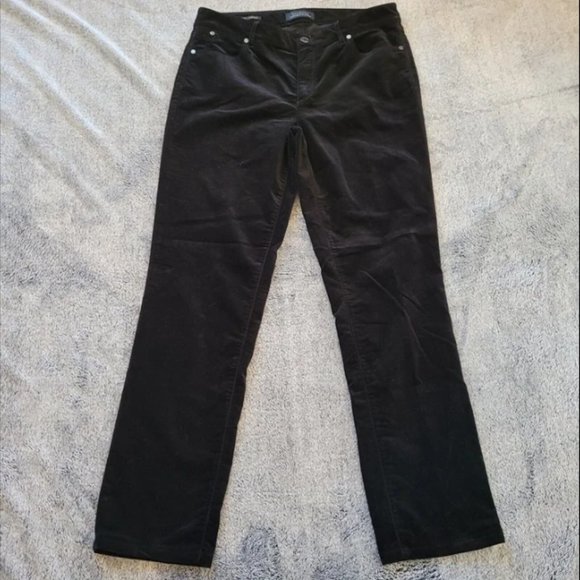 Accessories - Talbots Womens Pants Size 8 Black Velvet Flawless Five Pocket Straight Leg